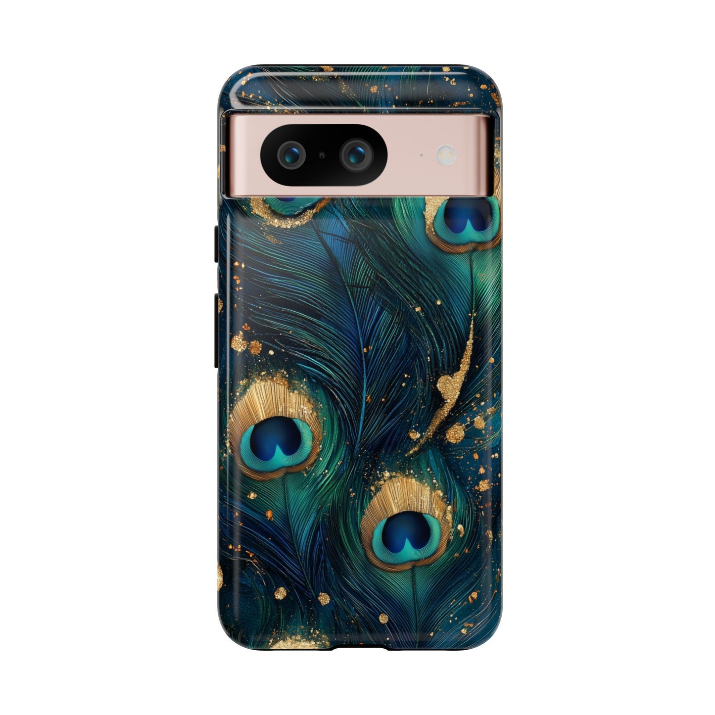 Elegant Peacock Feather Luxe Phone Case for iPhone, Samsung & Google Pixel