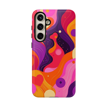 Love Vibes – Retro Abstract Groove Phone Case for iPhone, Google Pixel, Samsung