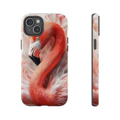 Elegant Flamingo Feather Phone Case for iPhone, Samsung & Google Pixel