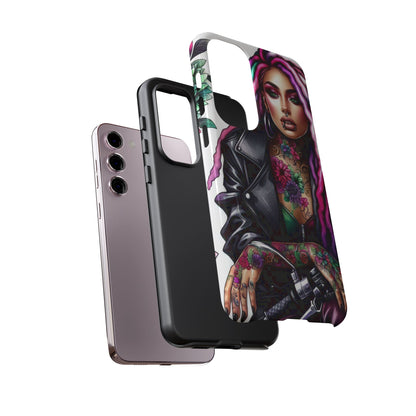 Neon Rebel – Vibrant Biker Queen Mobile Cover