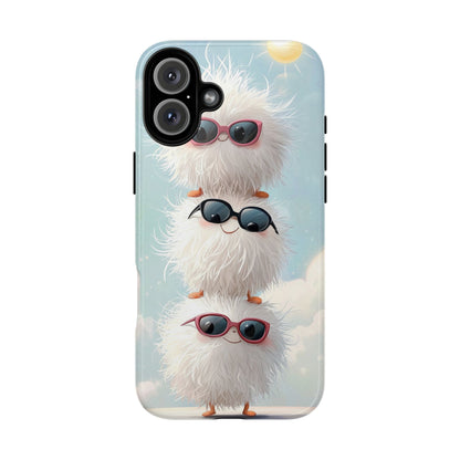 Fluffy Anime Phone Case – Cute Kawaii Fuzzy Creatures, Aesthetic Pastel Art, Soft Cloudy Background, iPhone, Samsung & Google Pixel Case