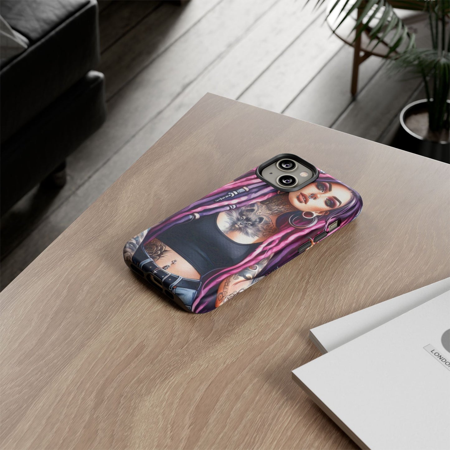 Tattooed Rebel – Gothic Cat Spirit Mobile Cover