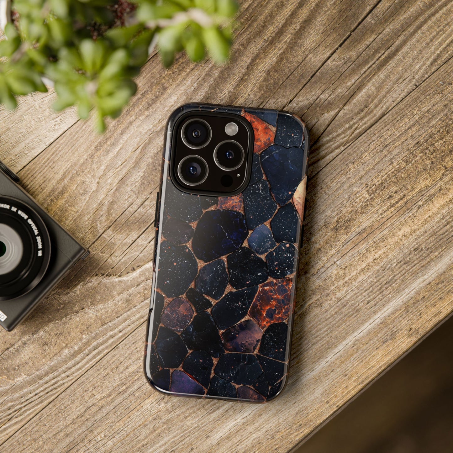 Dark Midnight Terrazzo Phone Case for iPhone, Google Pixel, Samsung