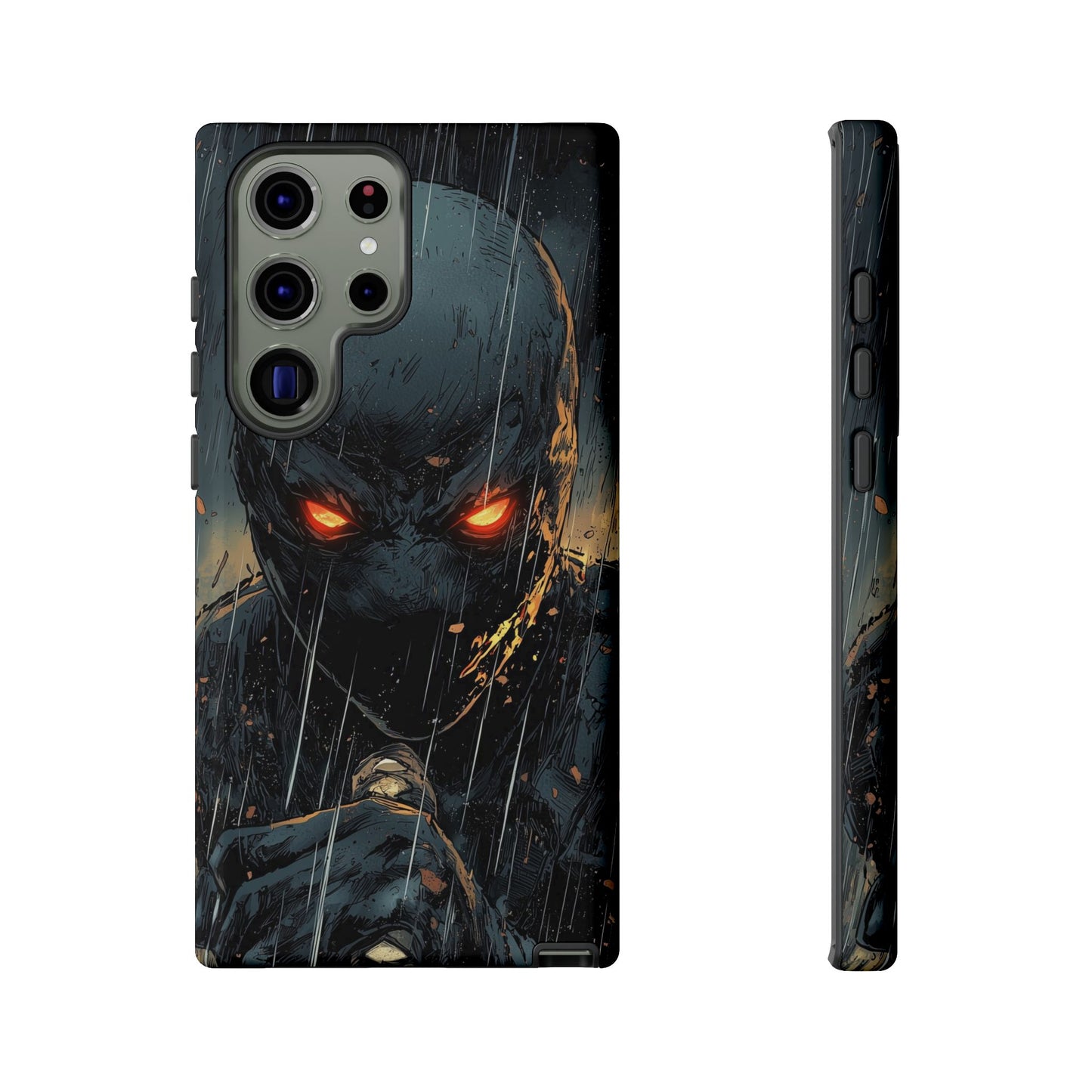 Shadowblade Vengeance | Dark Comic Assassin in the Rain Phone Case for iPhone, Samsung & Pixel