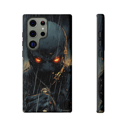Shadowblade Vengeance | Dark Comic Assassin in the Rain Phone Case for iPhone, Samsung & Pixel
