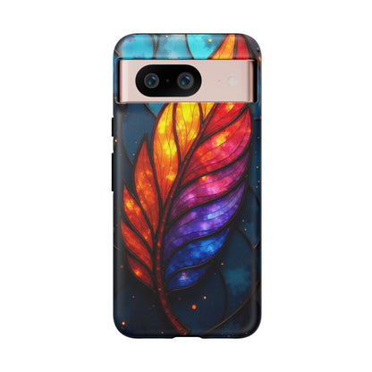 Vivid Feather: Stained Glass Abstract Art