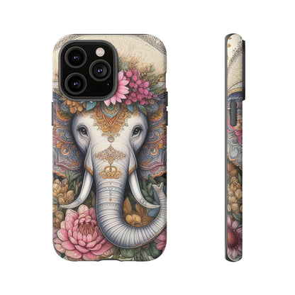 Elegant Floral Elephant Mobile Cover – Royal Mandala Art
