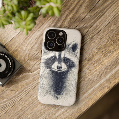 Midnight Mischief: Raccoon Portrait Phone Case for iPhone, Samsung & Pixel