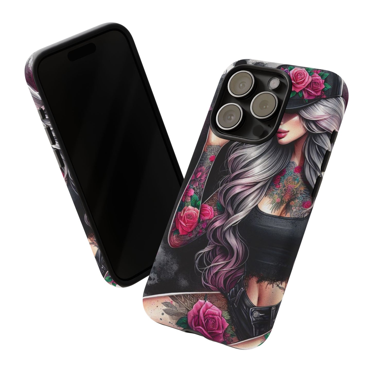 Ink & Roses – Edgy Floral Rebel Mobile Cover