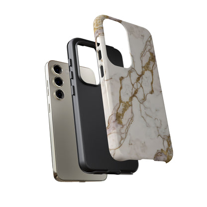 Elegant White and Gold Marble Case Design