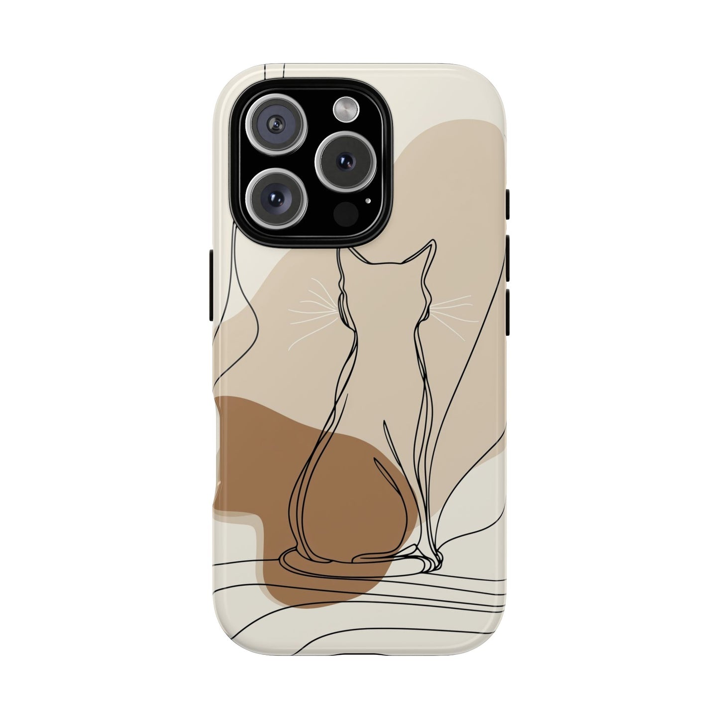 Minimalist Cat Silhouette: Elegant Line Art Phone Case for iPhone, Samsung & Pixel