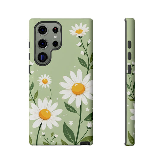 Green Floral Case, Daisy Pattern Design, Iphone Case Design, Perfect Gift For Her