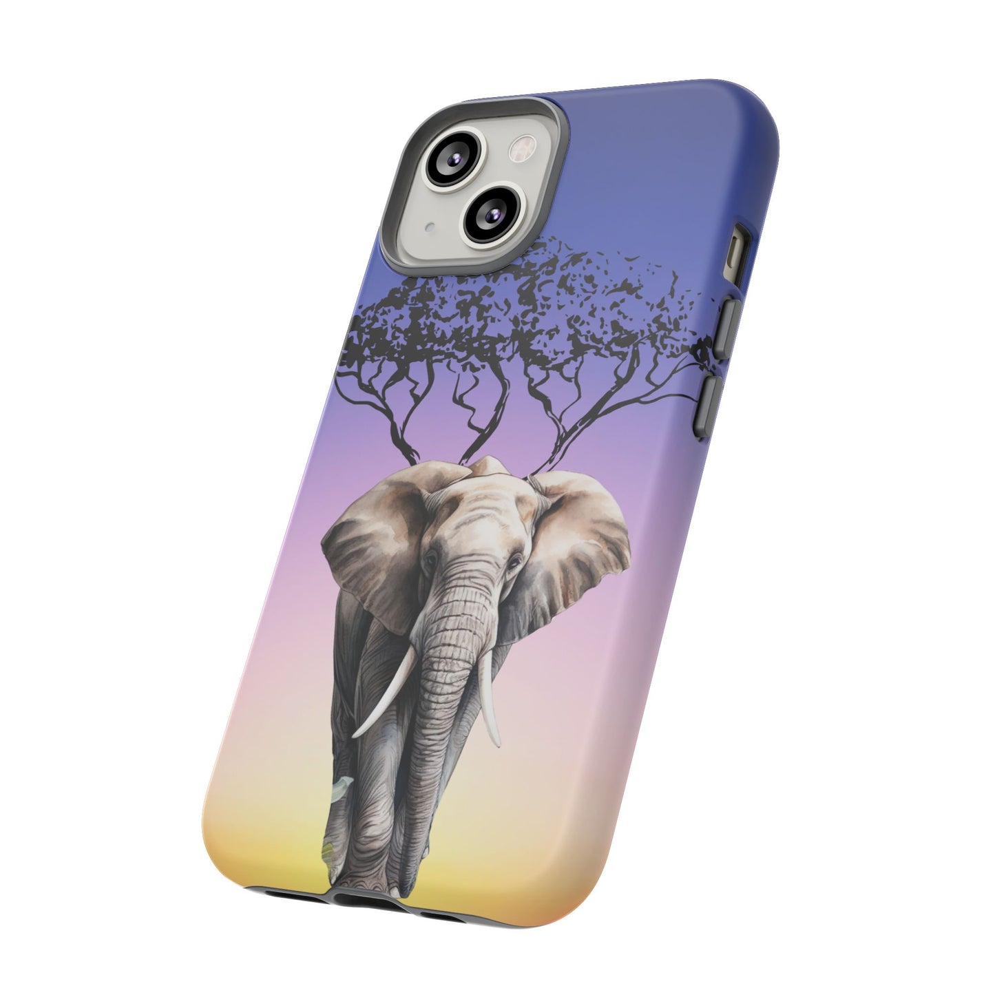 Surreal Elephant Tree Mobile Cover – Dreamy Sunset Fantasy