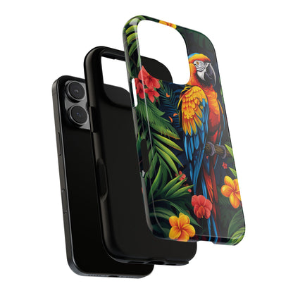 Floral Parrot Phone Case – Tropical Bird Design for iPhone, Samsung & Google Pixel