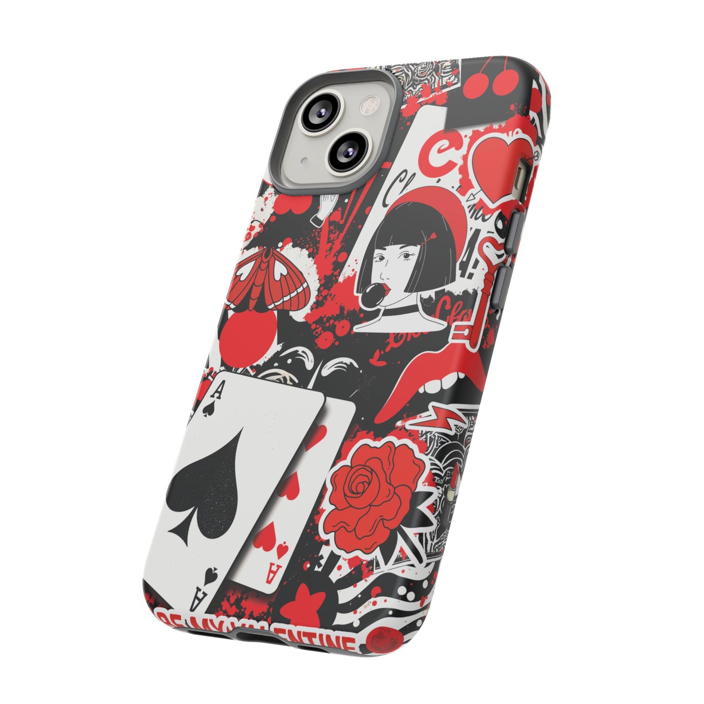 Bold Red & Black Ace Card Phone Case