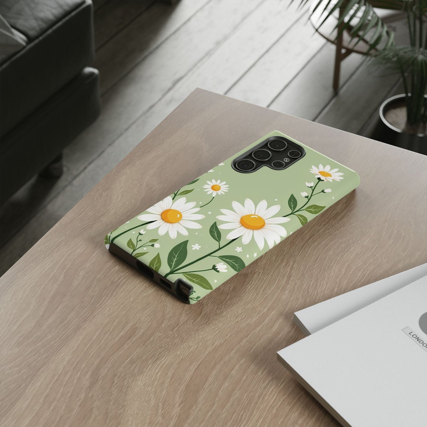 Green Floral Case, Daisy Pattern Design, Iphone Case Design, Perfect Gift For Her