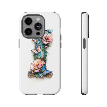 Floral Letter I Phone Case – Personalized Aesthetic Cover for iPhone, Samsung & Google Pixel