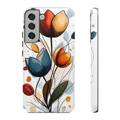 Tulip Whimsy – Artistic Floral Phone Case for iPhone, Pixel & Samsung