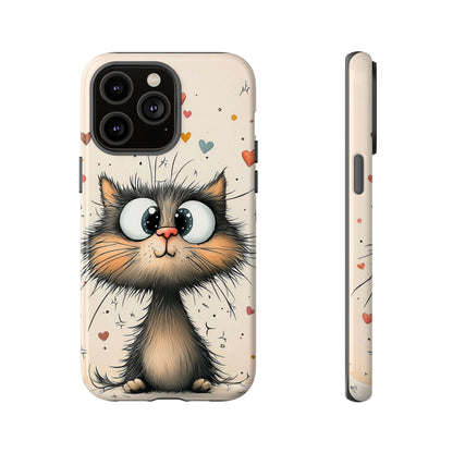 Whiskers & Hearts Phone Case – Cute Anime Cat Design for iPhone, Google Pixel & Samsung