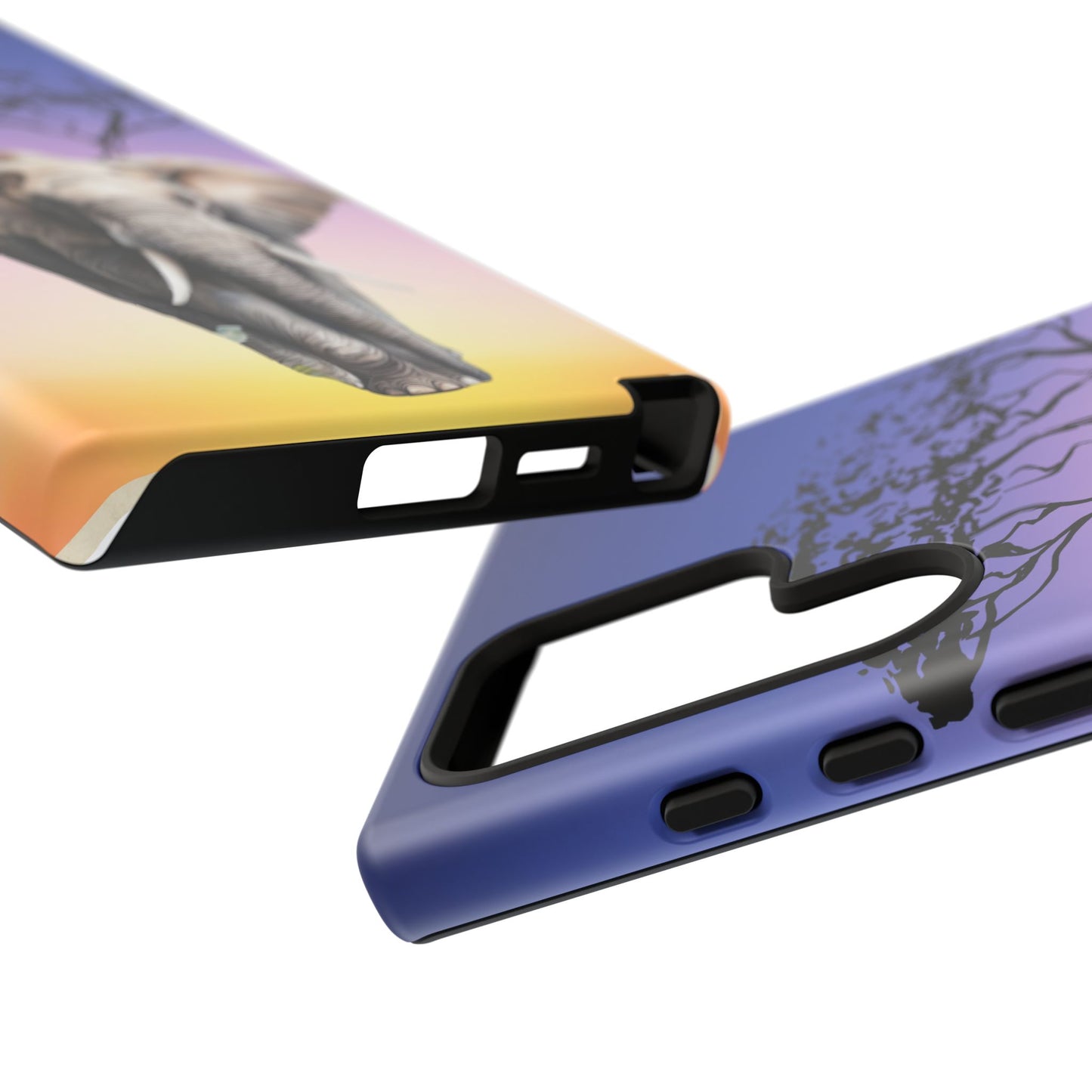 Surreal Elephant Tree Mobile Cover – Dreamy Sunset Fantasy