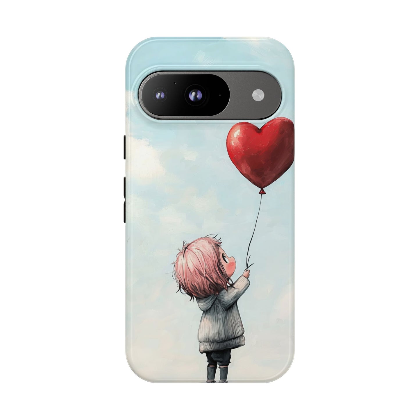 Anime Heart Balloon Phone Case – Dreamy & Cute Art for iPhone, Google Pixel & Samsung