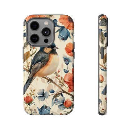 Floral Bird Phone Case - Elegant Nature-Inspired Cover for iPhone, Samsung & Google Pixel
