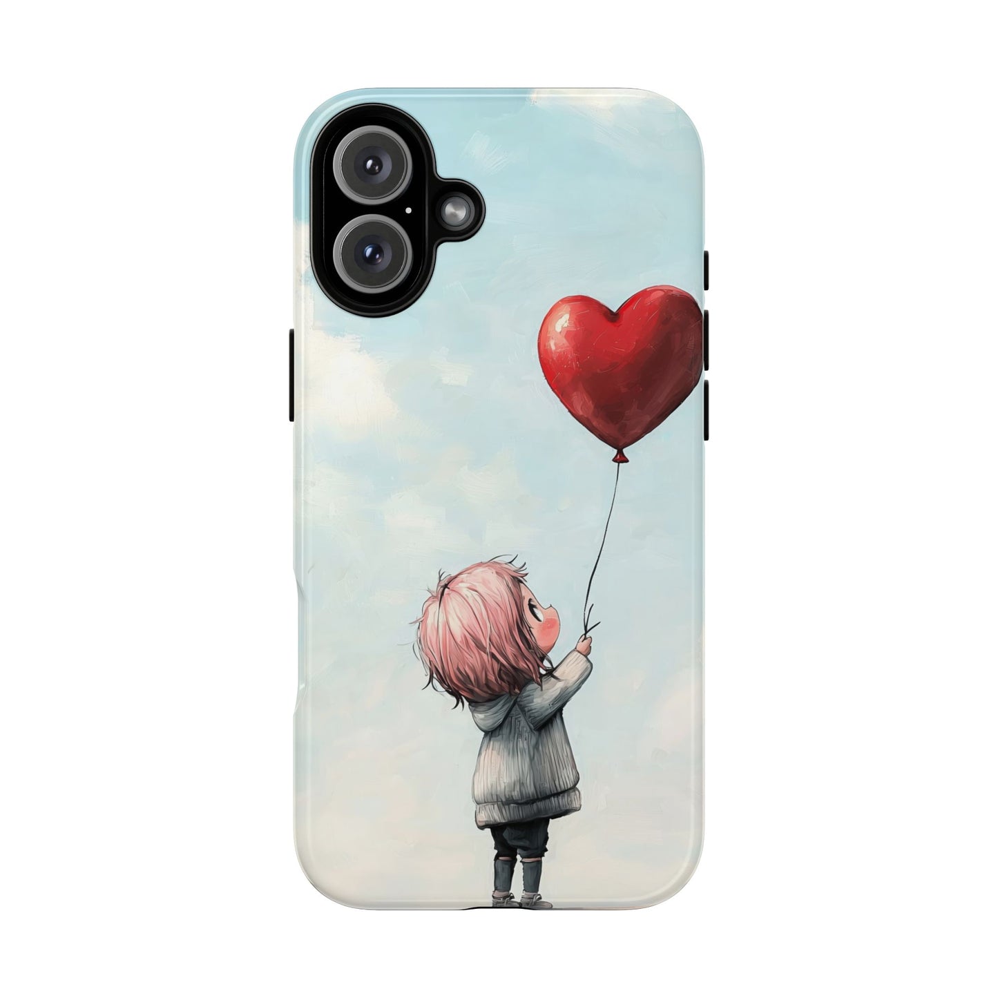 Anime Heart Balloon Phone Case – Dreamy & Cute Art for iPhone, Google Pixel & Samsung