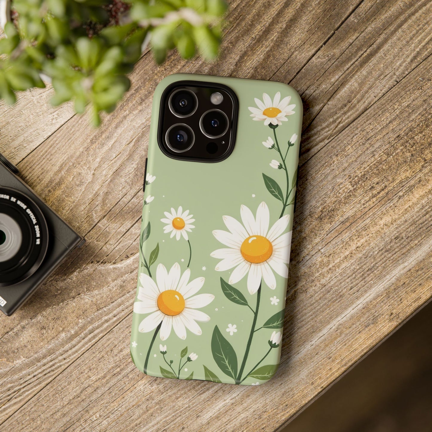 Green Floral Case, Daisy Pattern Design, Iphone Case Design, Perfect Gift For Her