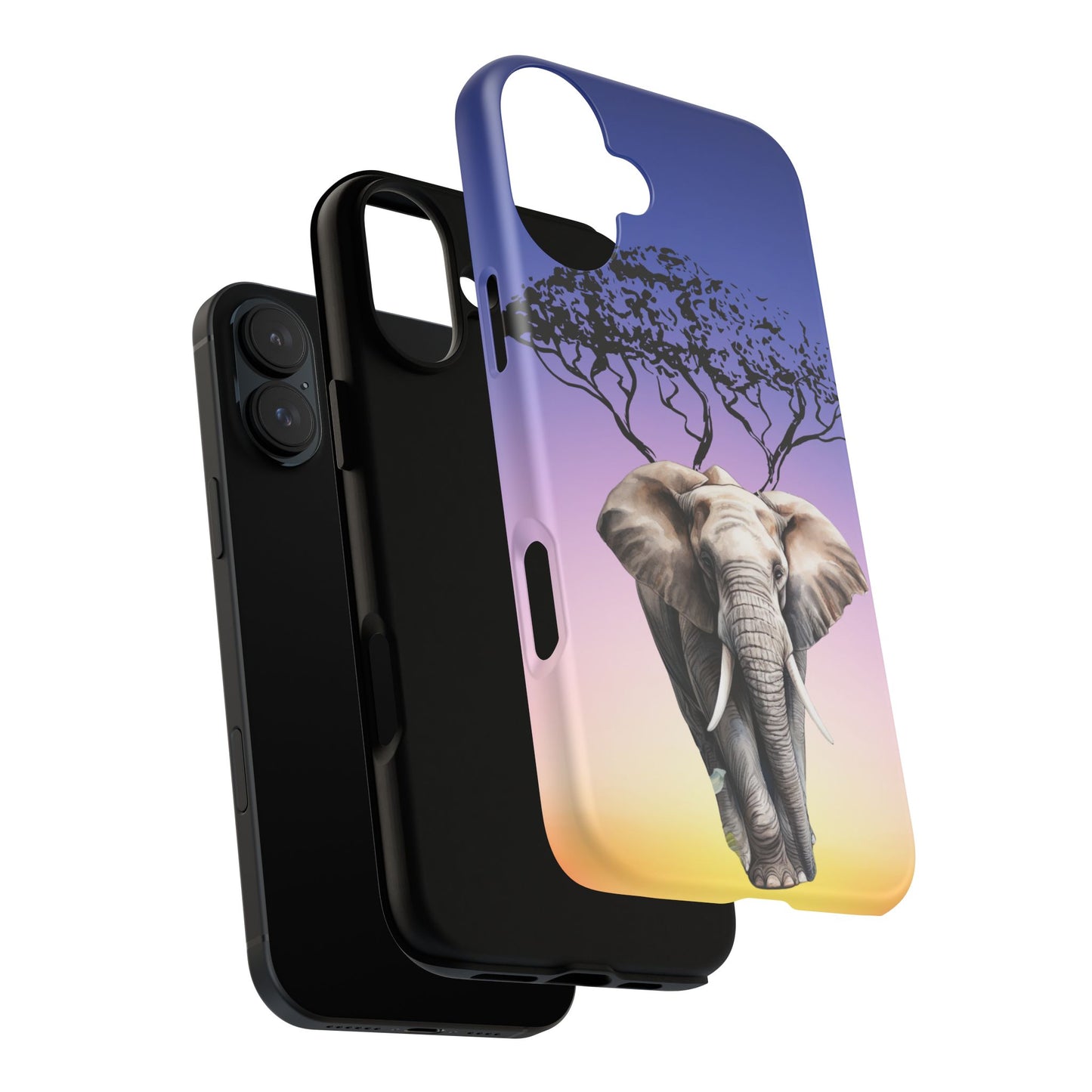 Surreal Elephant Tree Mobile Cover – Dreamy Sunset Fantasy