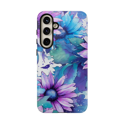 Dreamy Blue & Purple Floral Watercolor Mobile Case