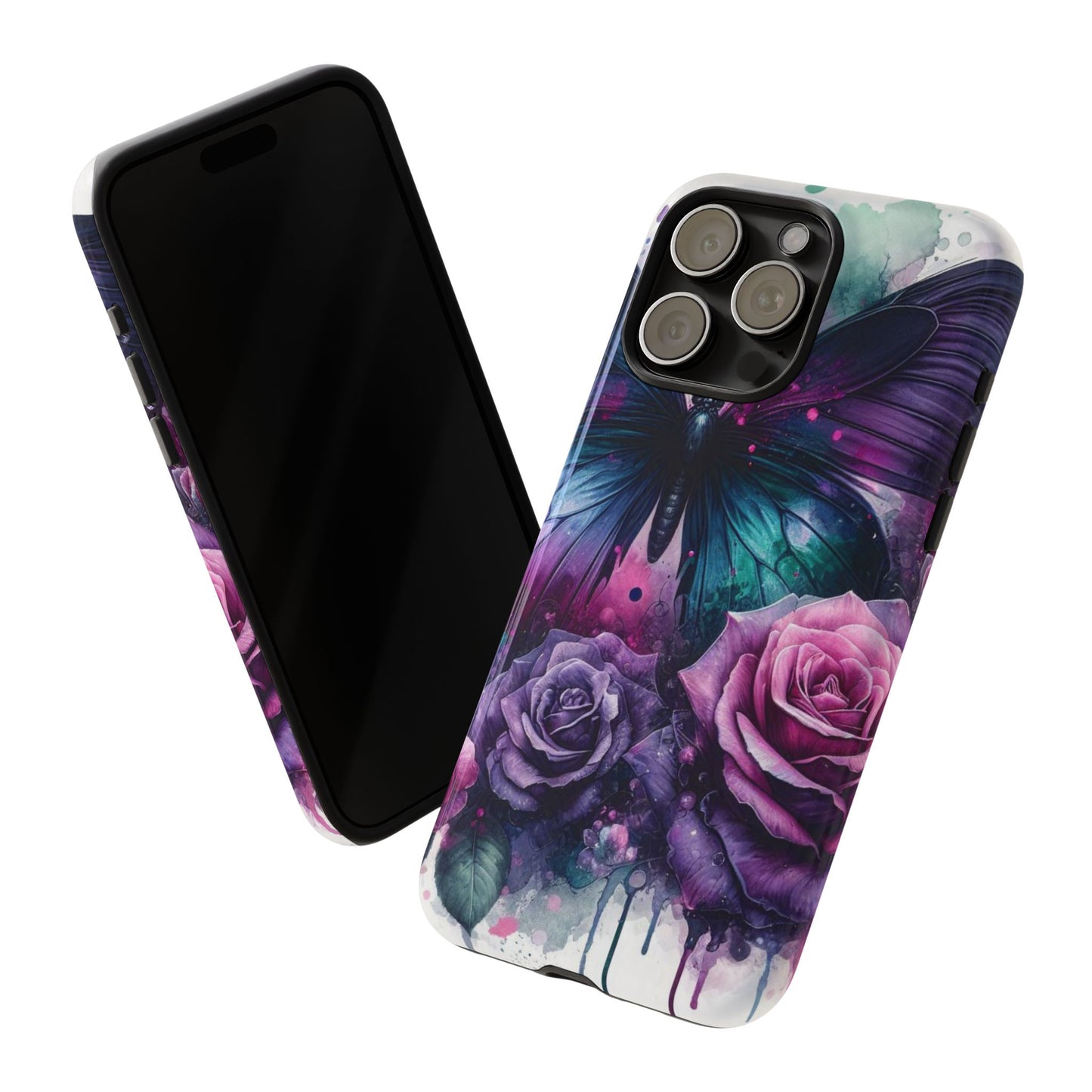 Mystic Bloom – Vibrant Butterfly & Rose Art Mobile Cover