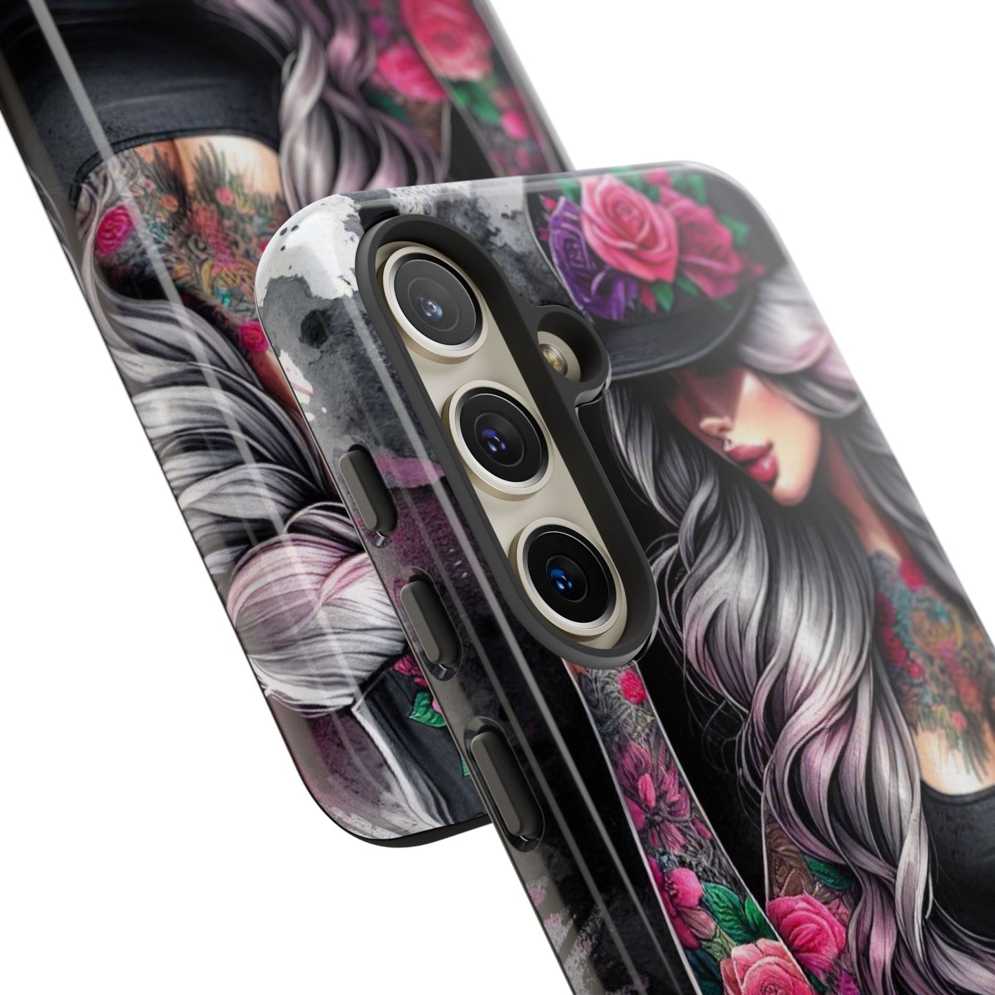 Ink & Roses – Edgy Floral Rebel Mobile Cover