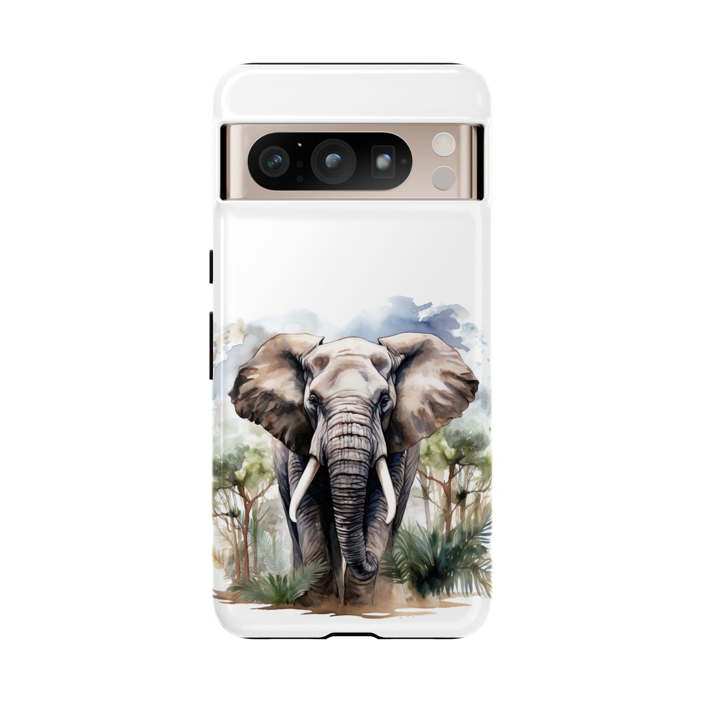 Majestic Watercolor Elephant Mobile Cover – Artistic Wildlife Design