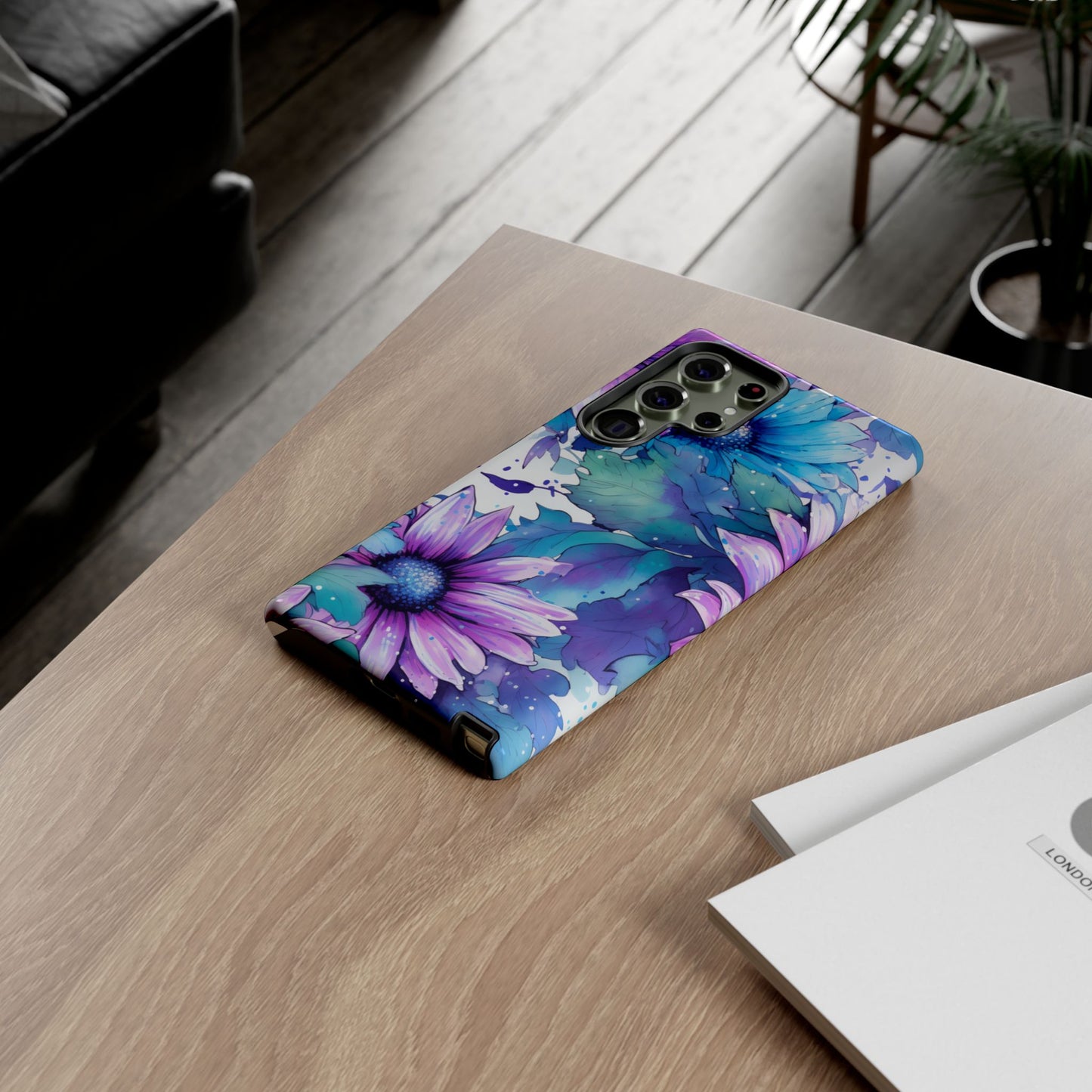 Dreamy Blue & Purple Floral Watercolor Mobile Case