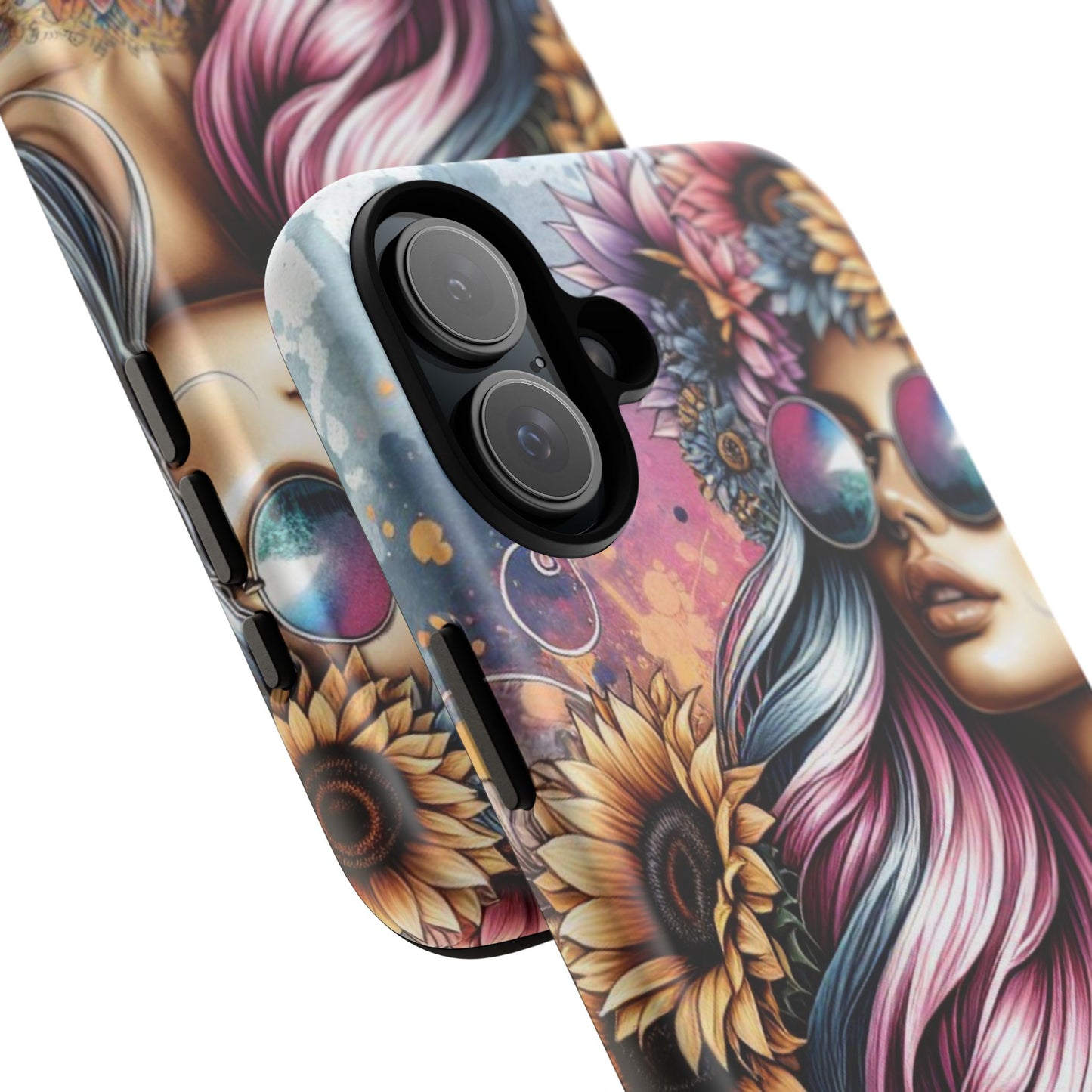Bohemian Sunflower Queen – Retro Floral Fantasy Mobile Cover