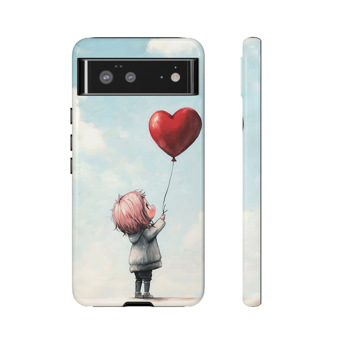 Anime Heart Balloon Phone Case – Dreamy & Cute Art for iPhone, Google Pixel & Samsung