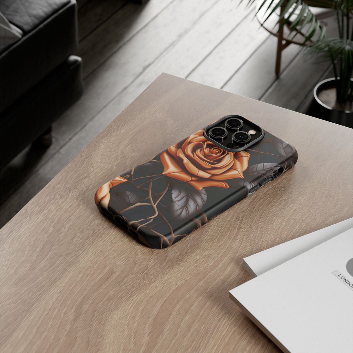 Midnight Gold Rose Mobile Case