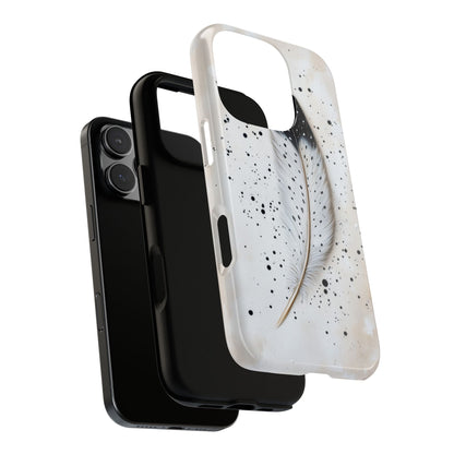 Elegant Owl Feather Phone Case – Black & White for iPhone, Samsung & Google Pixel