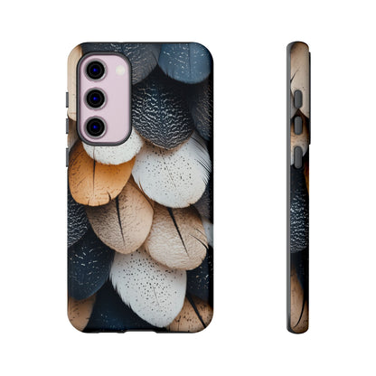 Layered Feather Elegance Phone Case – Black, White & Beige for iPhone, Samsung & Google Pixel