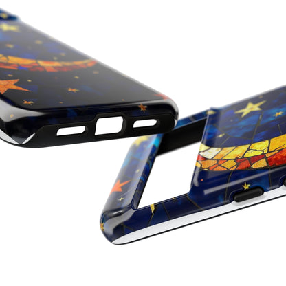 Celestial Crescent: Vibrant Moon and Stars Phone Case