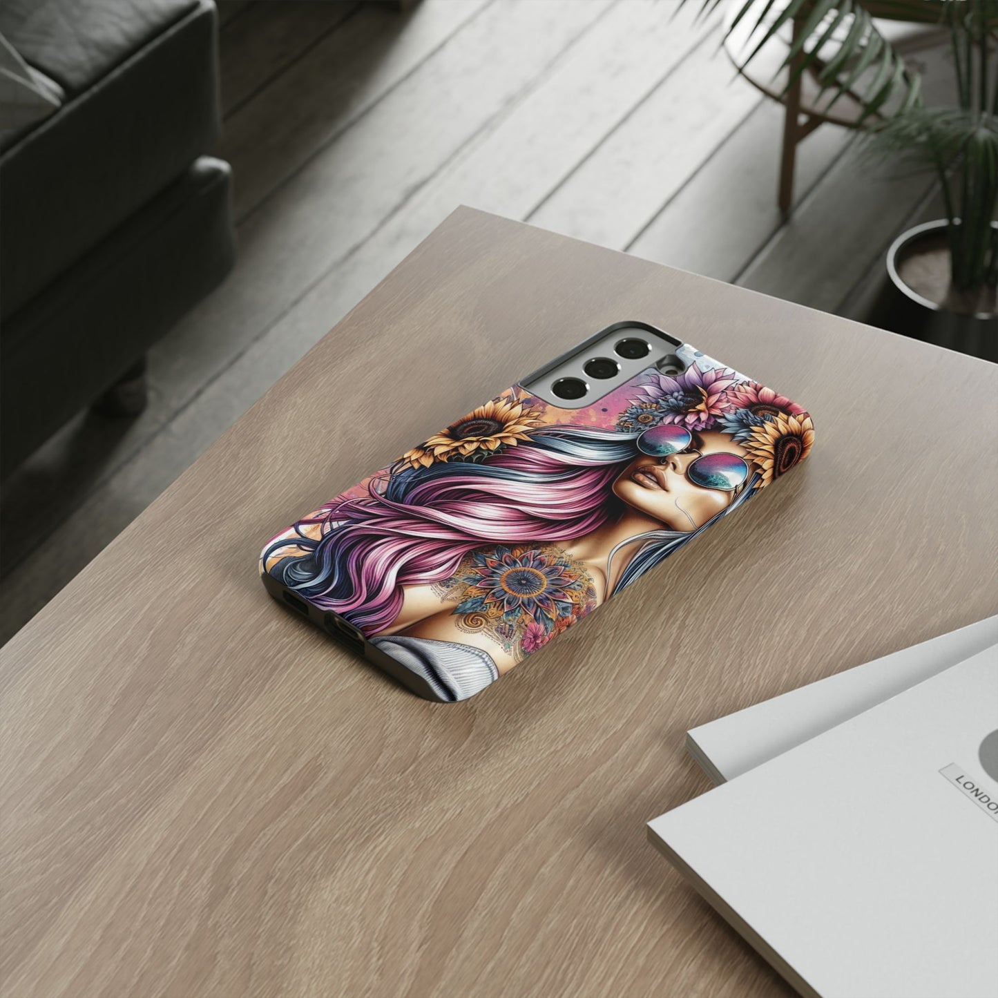 Bohemian Sunflower Queen – Retro Floral Fantasy Mobile Cover