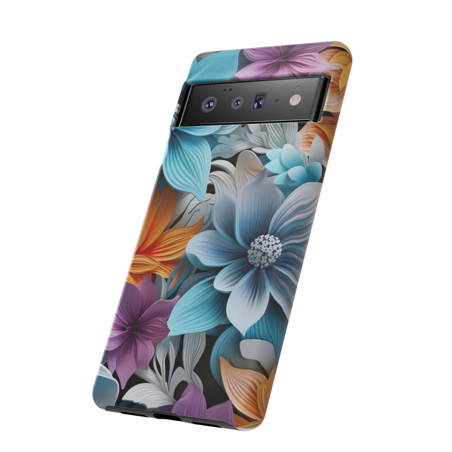 Elegant 3D Floral Bloom Mobile Case – Vivid & Artistic