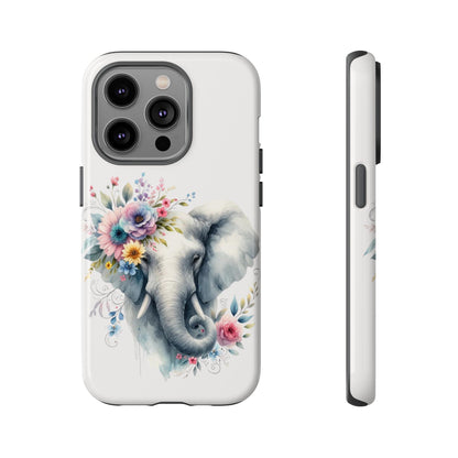 Floral Elephant Mobile Cover – Elegant Watercolor Art