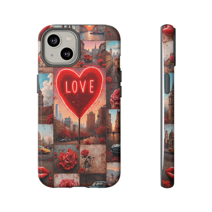 Neon Love Heart & Rose Phone Case