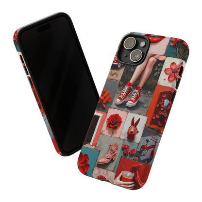 Red Sneakers & Roses Collage Phone Case