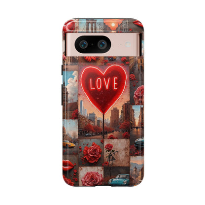 Neon Love Heart & Rose Phone Case