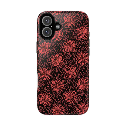 Red roses abstract geometric seamless pattern design