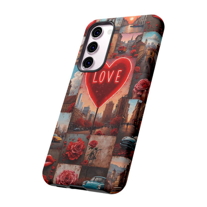 Neon Love Heart & Rose Phone Case