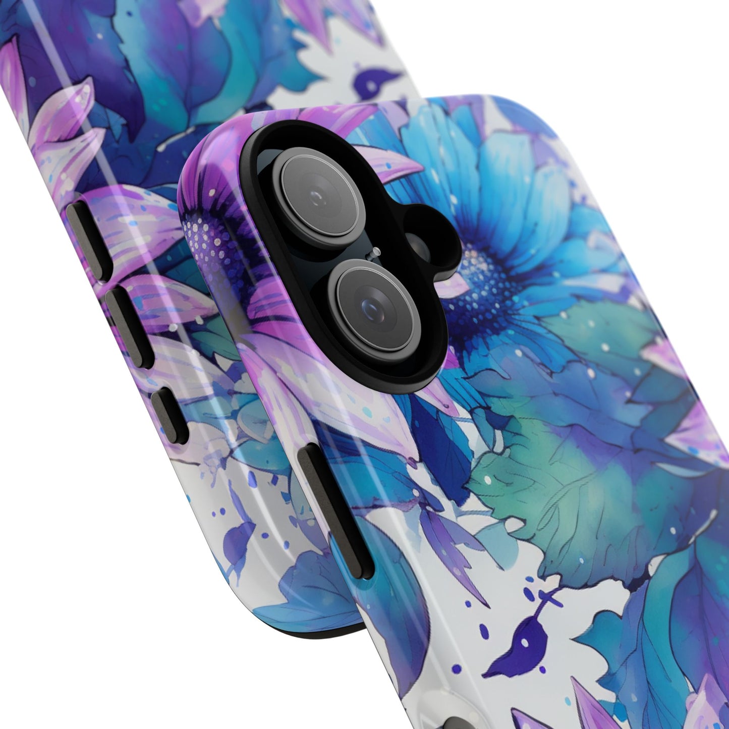 Dreamy Blue & Purple Floral Watercolor Mobile Case