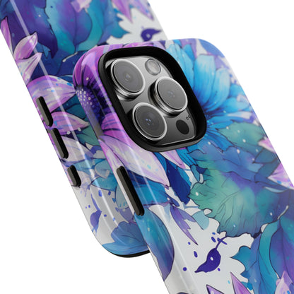 Dreamy Blue & Purple Floral Watercolor Mobile Case
